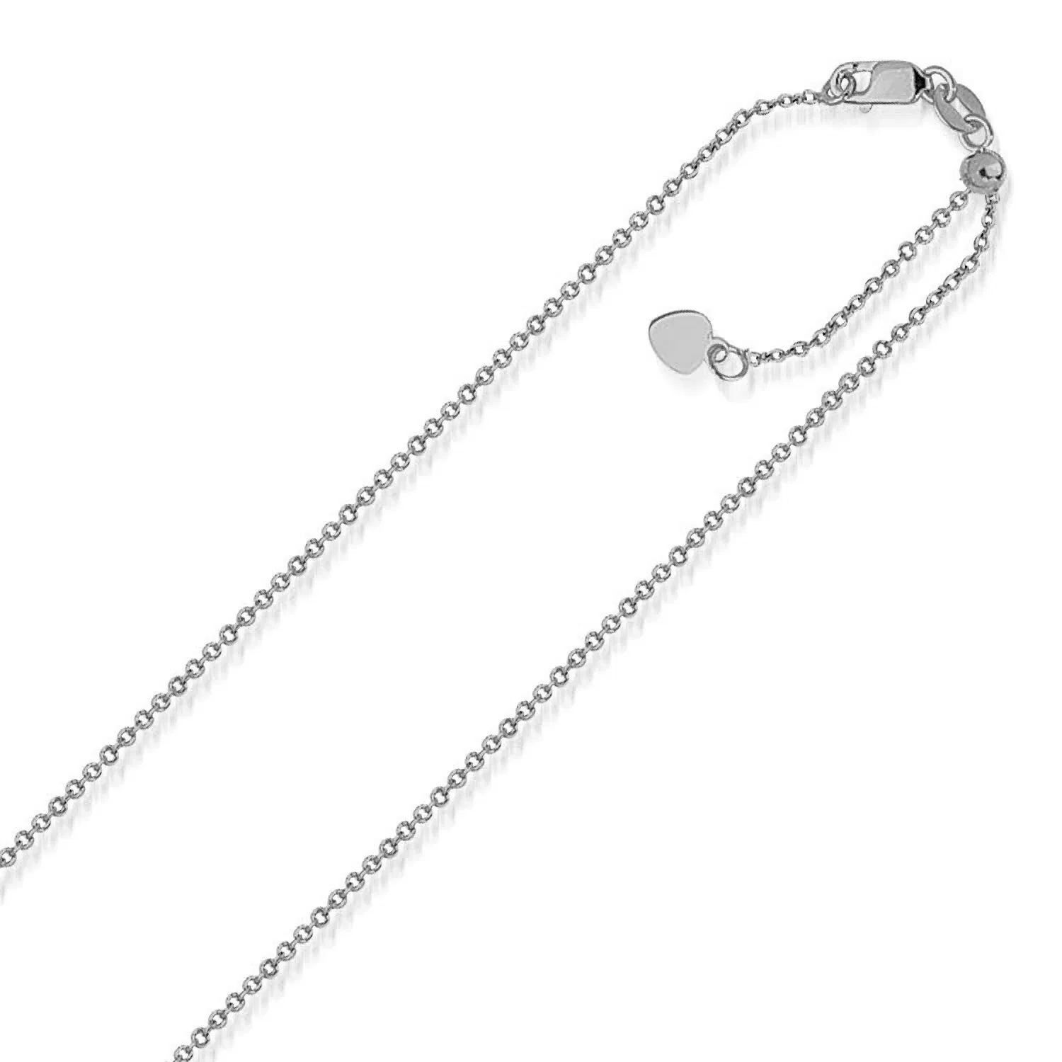 14 Karat Weißgold Singapur Stil verstellbare Kette (1,1 mm)