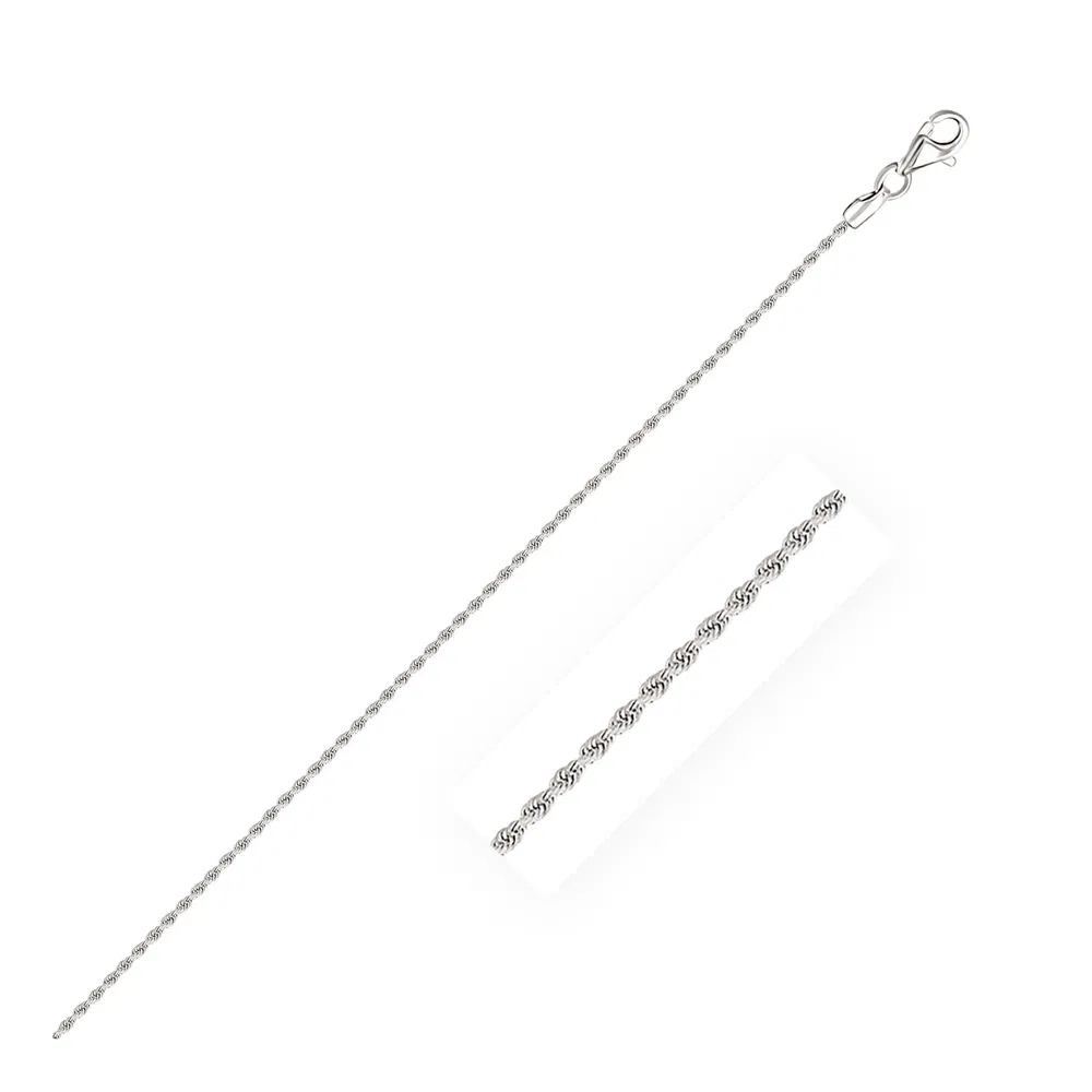 10 Karat Weißgold Solid Diamond Cut Rope Armband 1,5 mm
