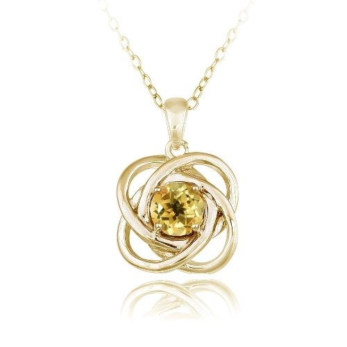 18 Karat Gold über Sterling Silber 2 / 5ct Citrine Love Knot Kette