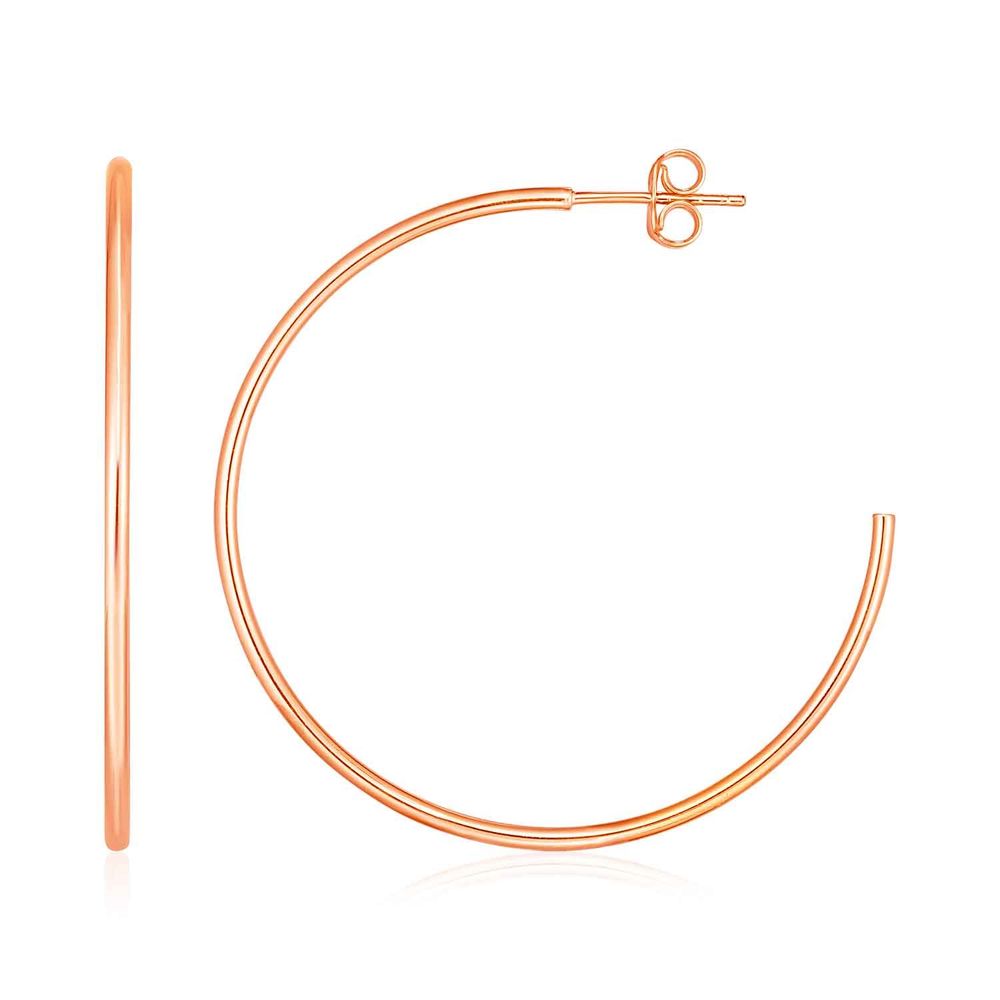 14 Karat Rose Gold polierte Hoop Ohrringe
