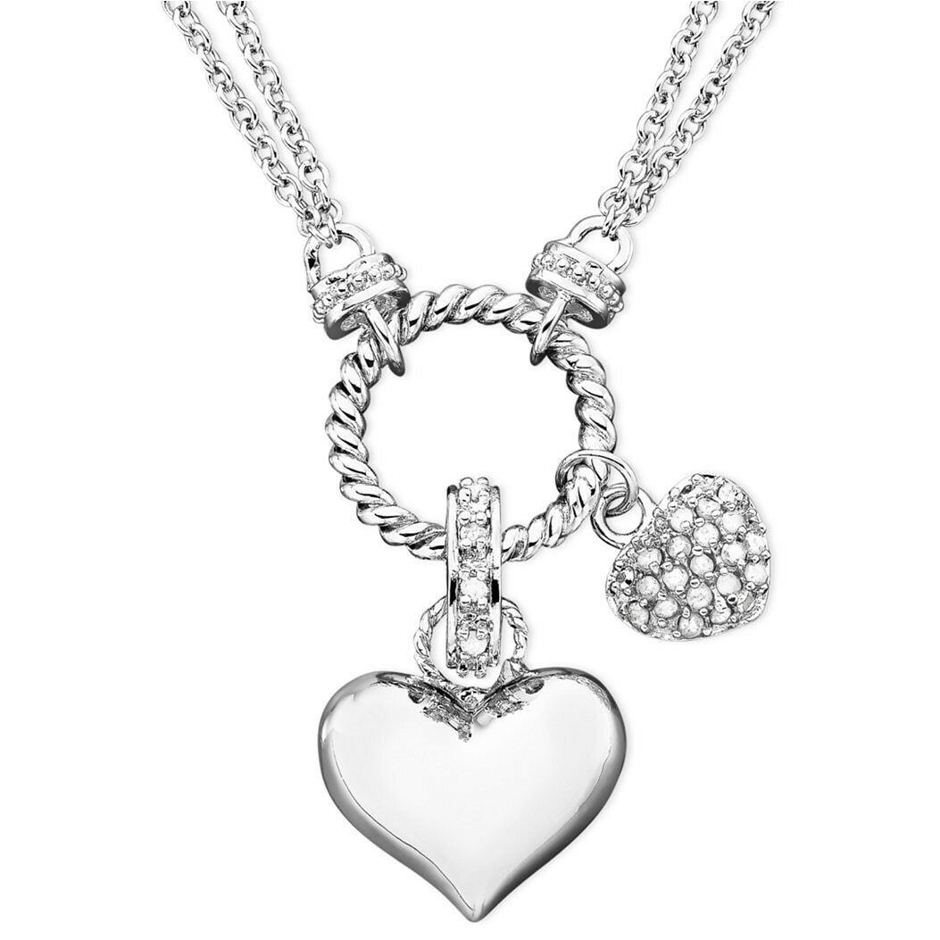 Herz n 'Diamond MCN2089 Sterling Silber Herz Anhänger Halskette