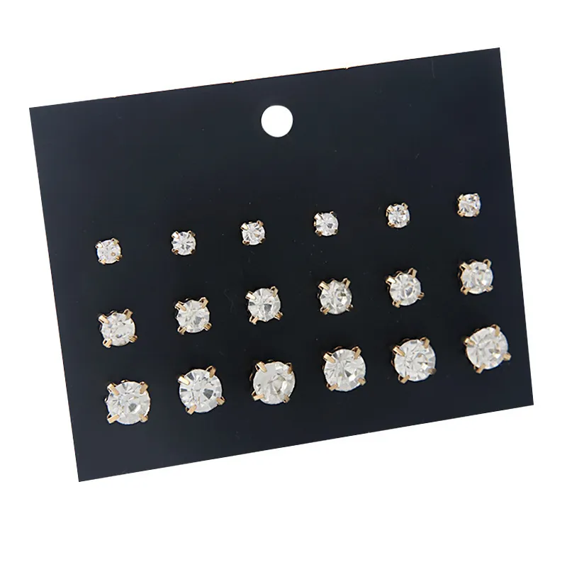Vier Klauen Kristall Diamant Gold Modische Ohrringe kleine Schmuck