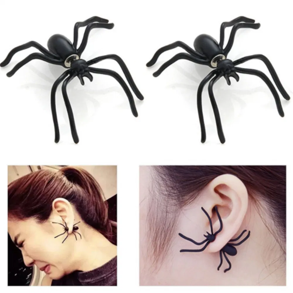 Halloween Spider Ohrringe für Unisex Mode schwarze Ohrringe 1 Stück