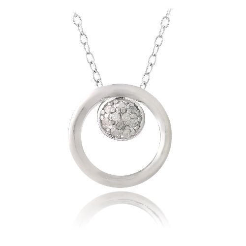 Sterling Silber 1 / 10ct Diamant Open Circle Kette