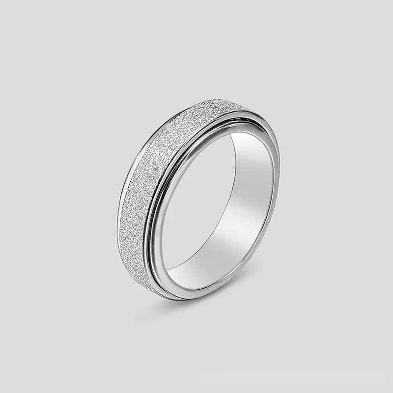 Spinner Ring für Frauen Männer; Angst Erleichterung Edelstahl Gold Silber Schwarz Regenbogen Sand Blast Finish Fidget Ring; Band Hochzeit Pormise Schmuck