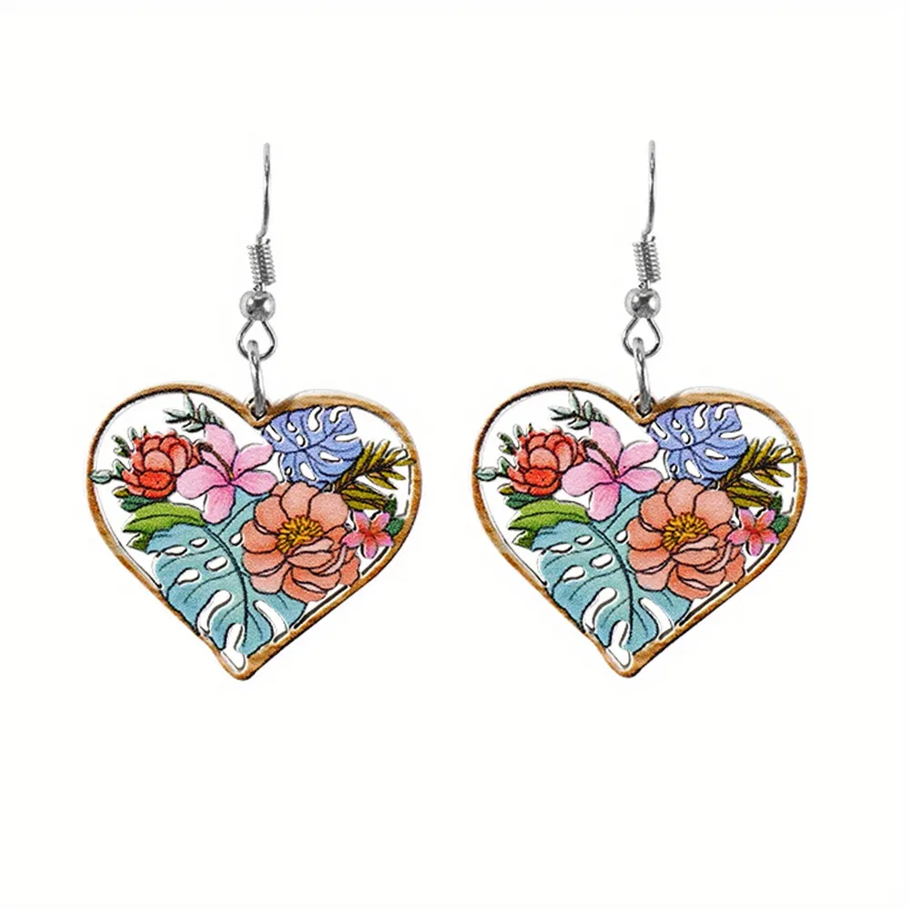 Makersland Teen Kids Ohrringe, Multicolor Peach Herzen Anhänger Schmuck Geschenk Ohrringe für Jugendliche und Kinder