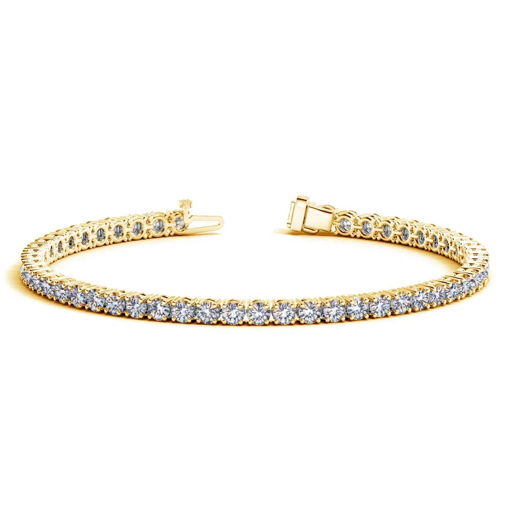 14 Karat Gelbgold Round Diamond Tennis Armband (6 cttw)