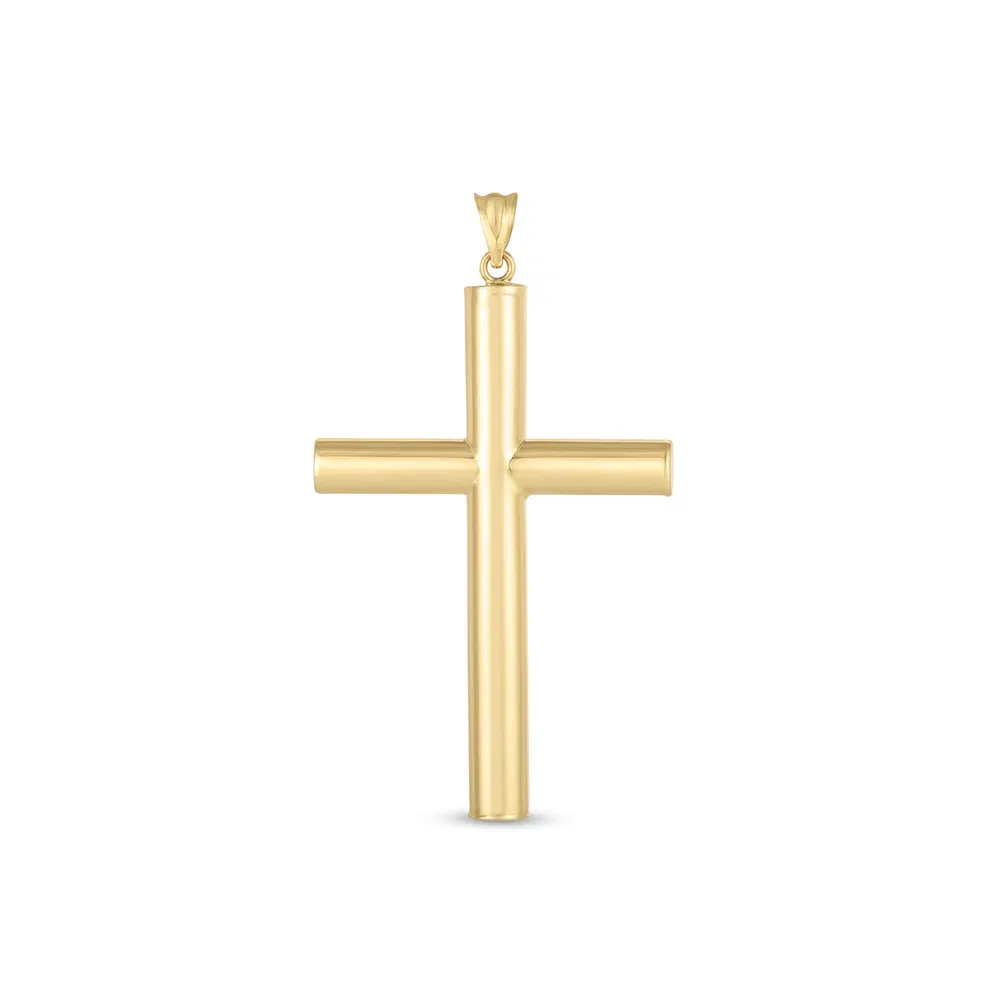 14 Karat Gelbgold High Polish Classic Cross Anhänger