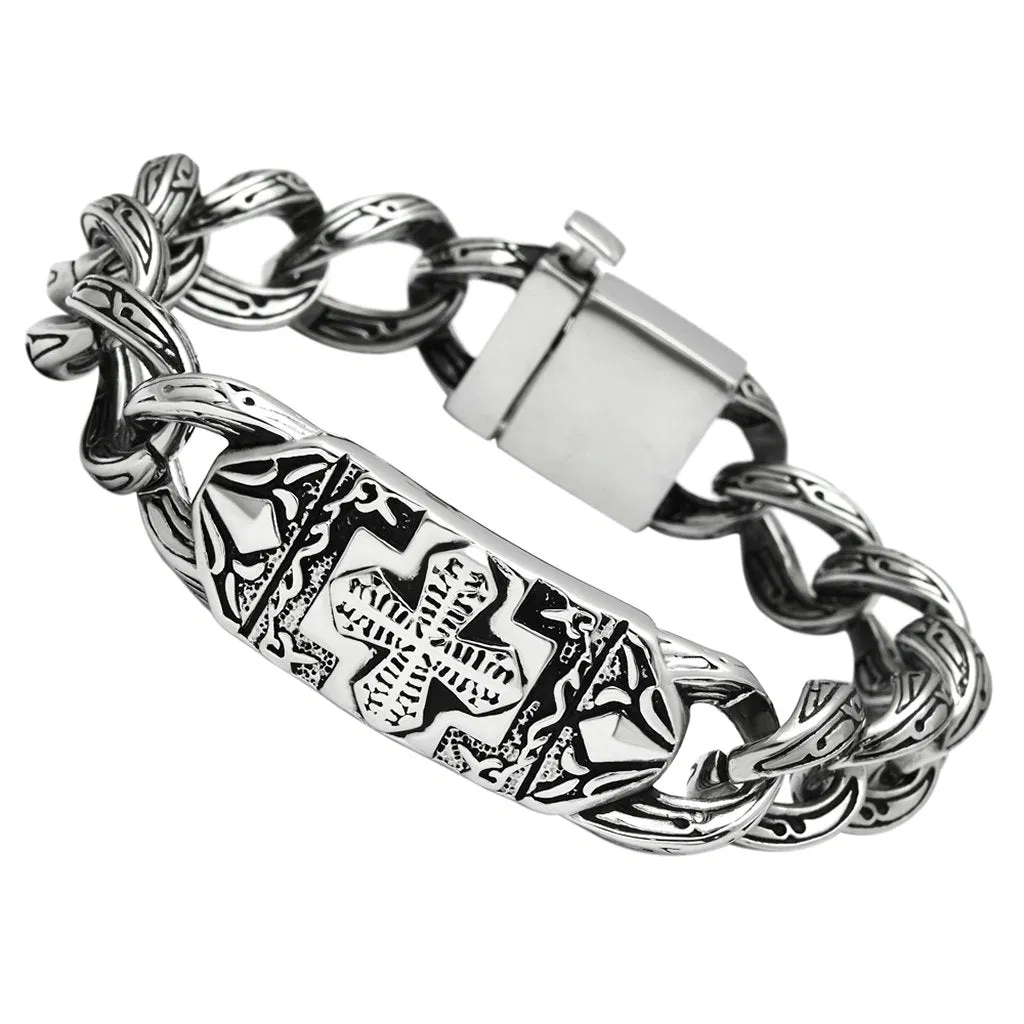 TK437 - Hoch poliertes (ohne Beschichtung) Edelstahl-Armband ohne Stein