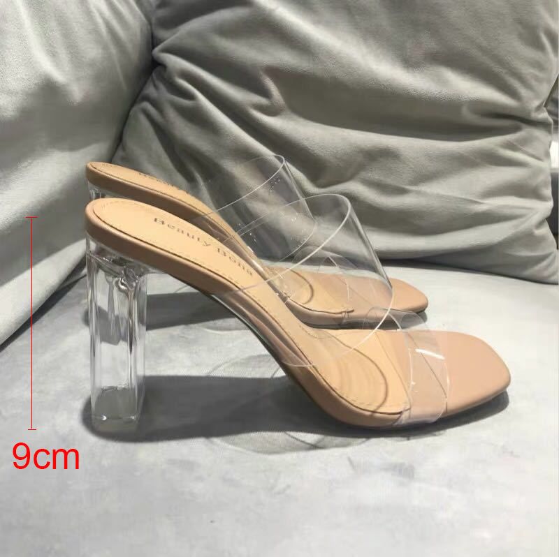 Sommer Frauen Pumpen Sandalen PVC Jelly Slippers Open Toe High Heels Frauen Transparente Perspex Slippers Schuhe Fersen Clear Sandals