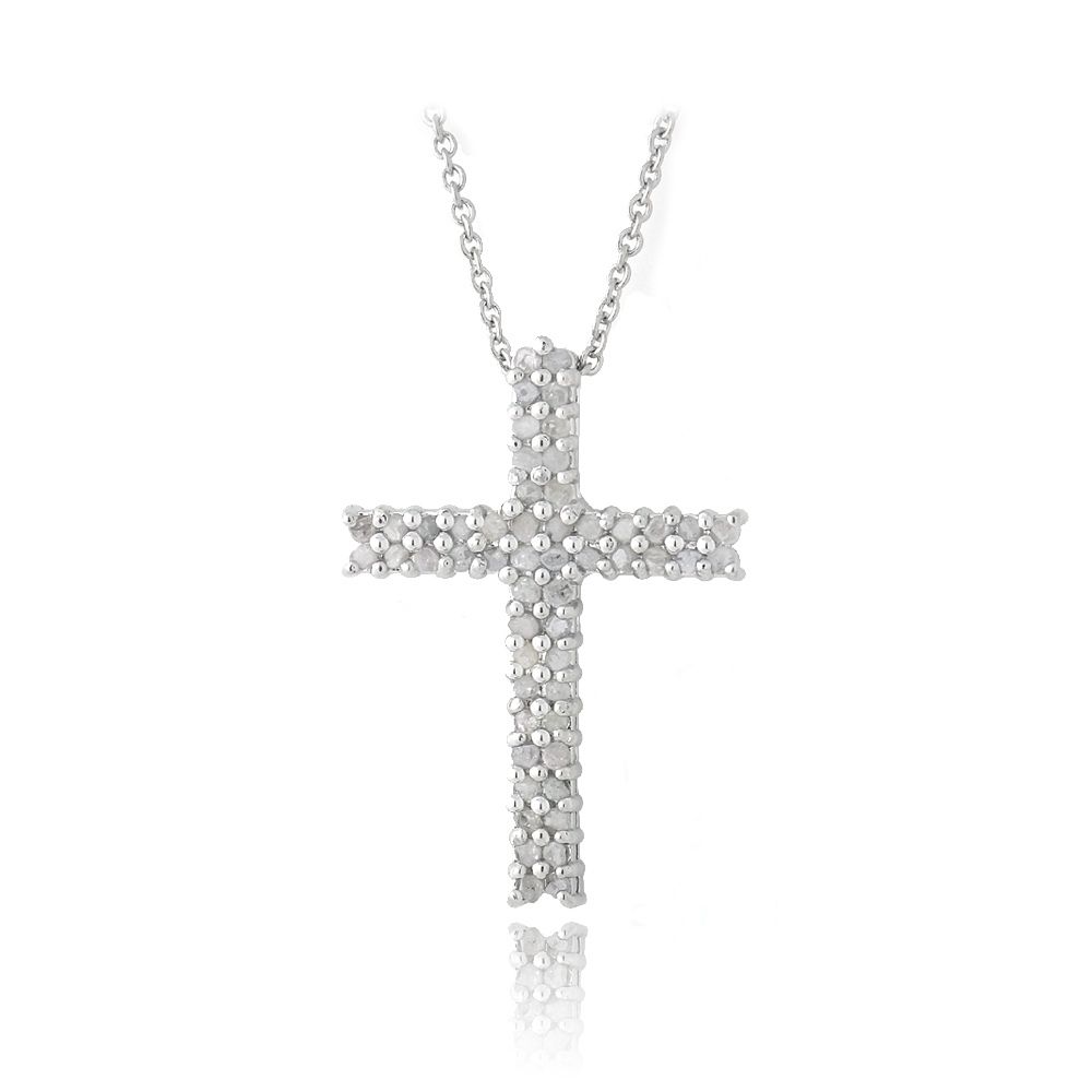 1/2ct Diamant Cross Slider Pendant Halskette