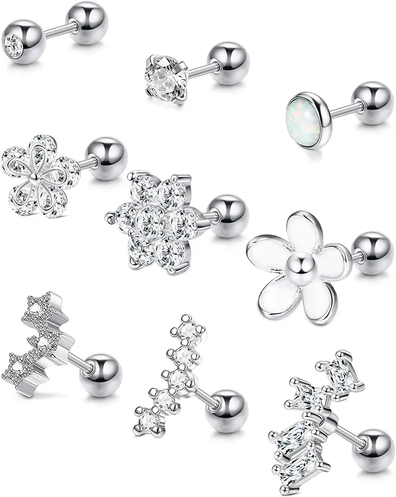 Knorpel-Ohrringe für Frauen 16G Helix Tragus Conch Piercings Stud