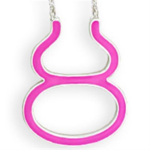 SNK05PINK - Silbermesse Kette Anhänger mit Epoxy in Rose