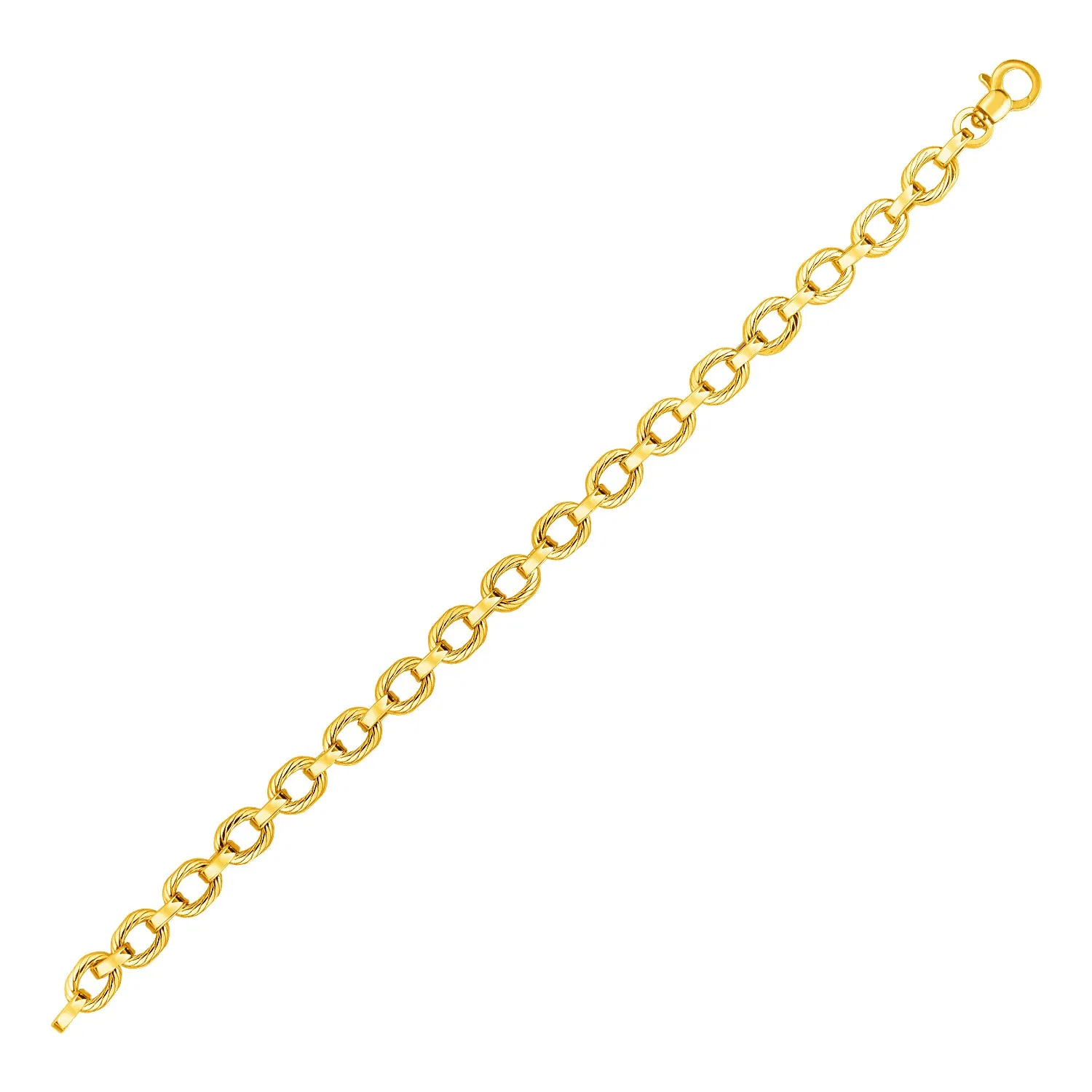 14 Karat gelbes Gold Twisted Link Armband