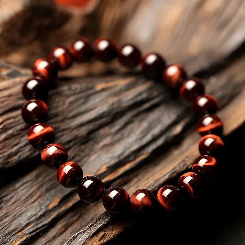 Vintage Style 8mm Rot Tiger Eye Armband Anti-Müdigkeit