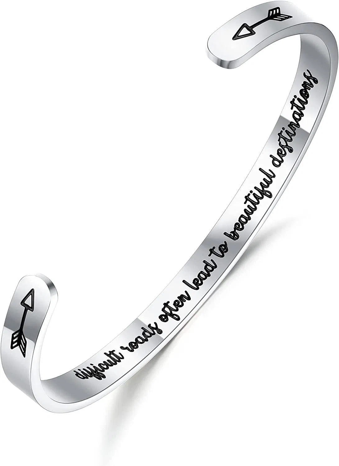 Inspirierende Armbänder für Frauen Motivation Mantra Zitat Manschettenarmbänder für besten Freund Mitarbeiter Schmuck für Teenager Mädchen Personalisierte Ermutigung Geburtstagsgeschenk mit Box