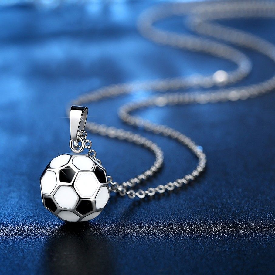 Mode Fußball Anhänger Halskette für Frauen Männer Paar Choker Halskette Fußball Freundschaft Partei Statement Schmuck Unisex Geschenke