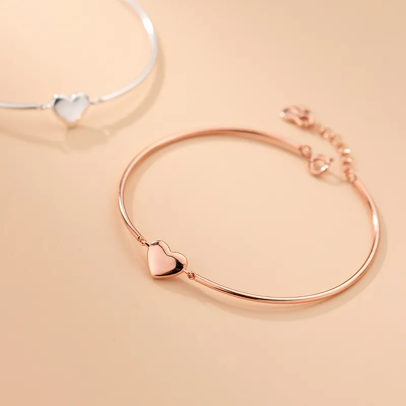 Einfaches süßes Temperament Glossy Silber Armband