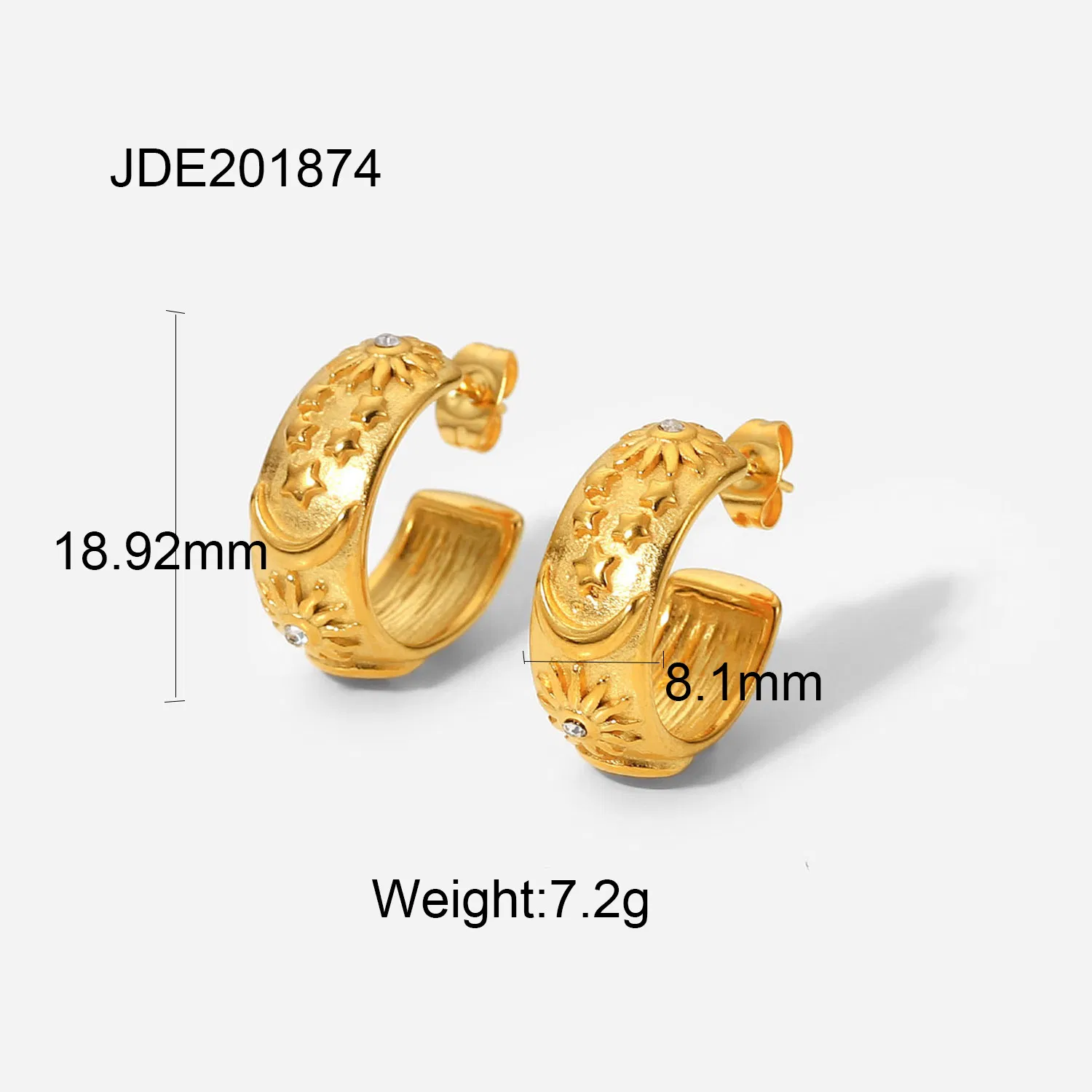 Nische Ohrringe modisch 18 Karat Gold mit Diamanten