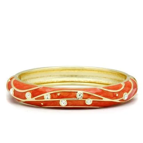 LO2144 - Flash Gold Weißmetall Armband mit Top-Grade - Kristall in Clear