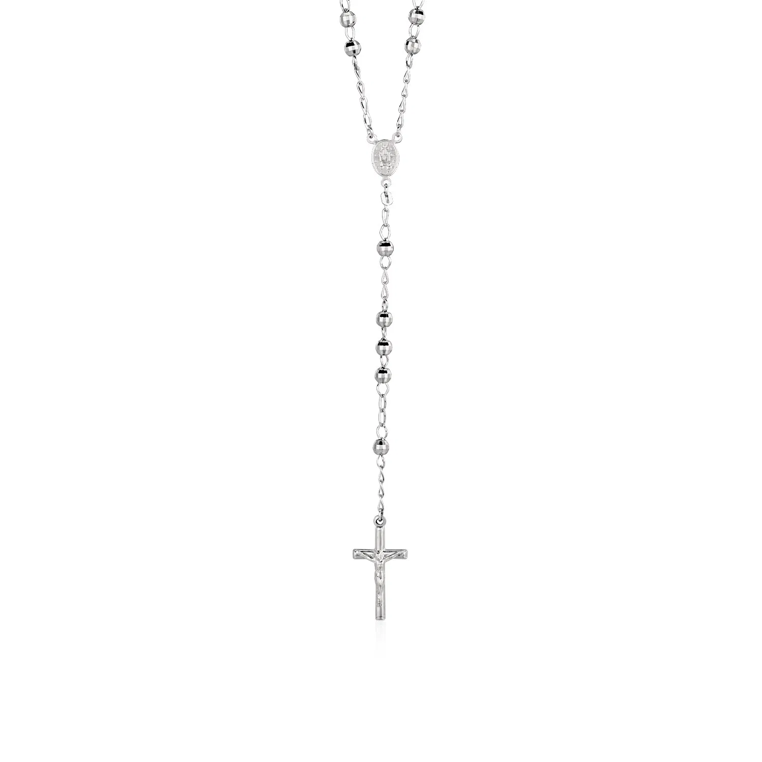 Rosenkette und große Perlenkette in Sterling Silber