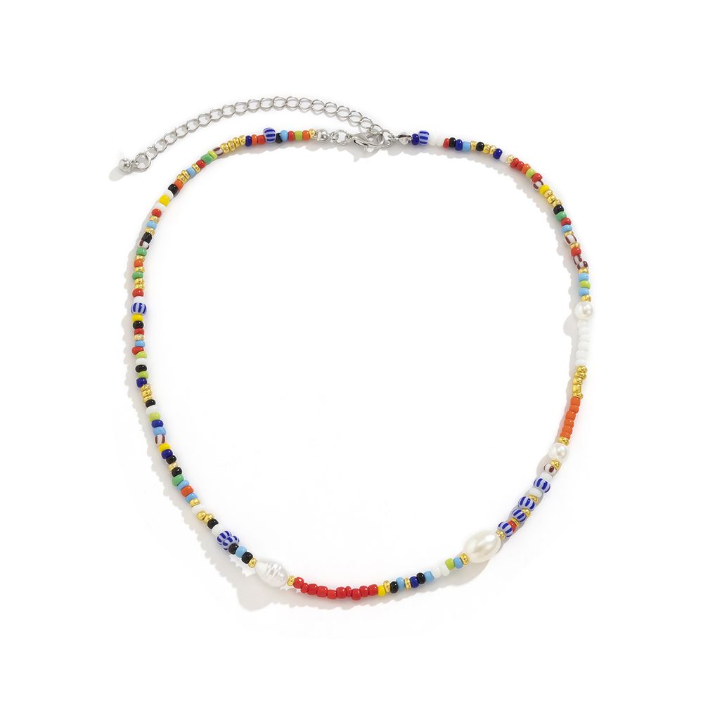 Frauen farbenfrohe Barock Faux Perlen-Kette