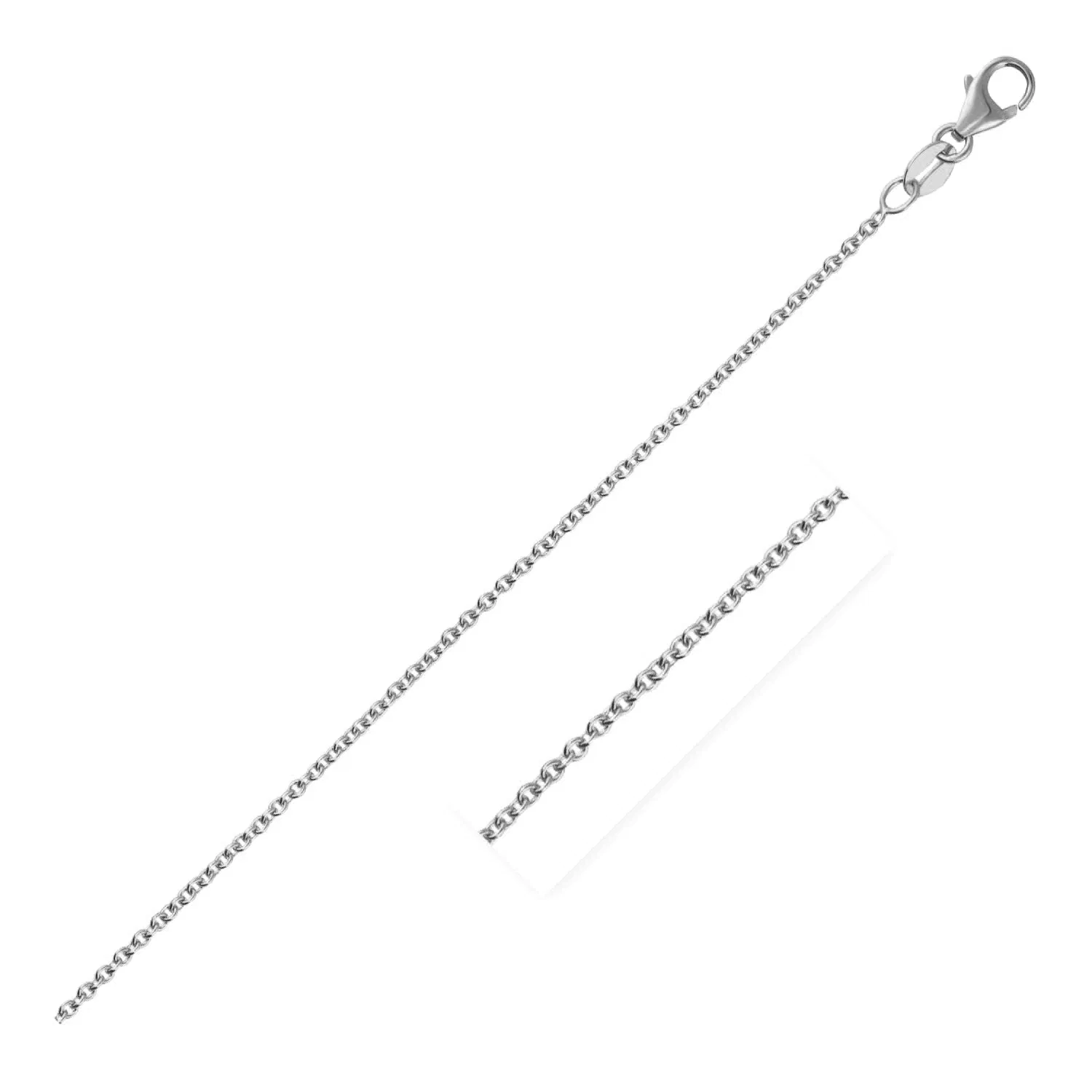 14 Karat Weißgold rundes Kabel Link Kette 1,5 mm