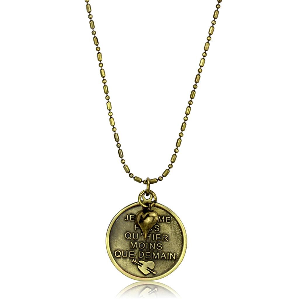 LO3824 - Antike Kupfer Weiß Metall Kette Anhänger ohne Stein