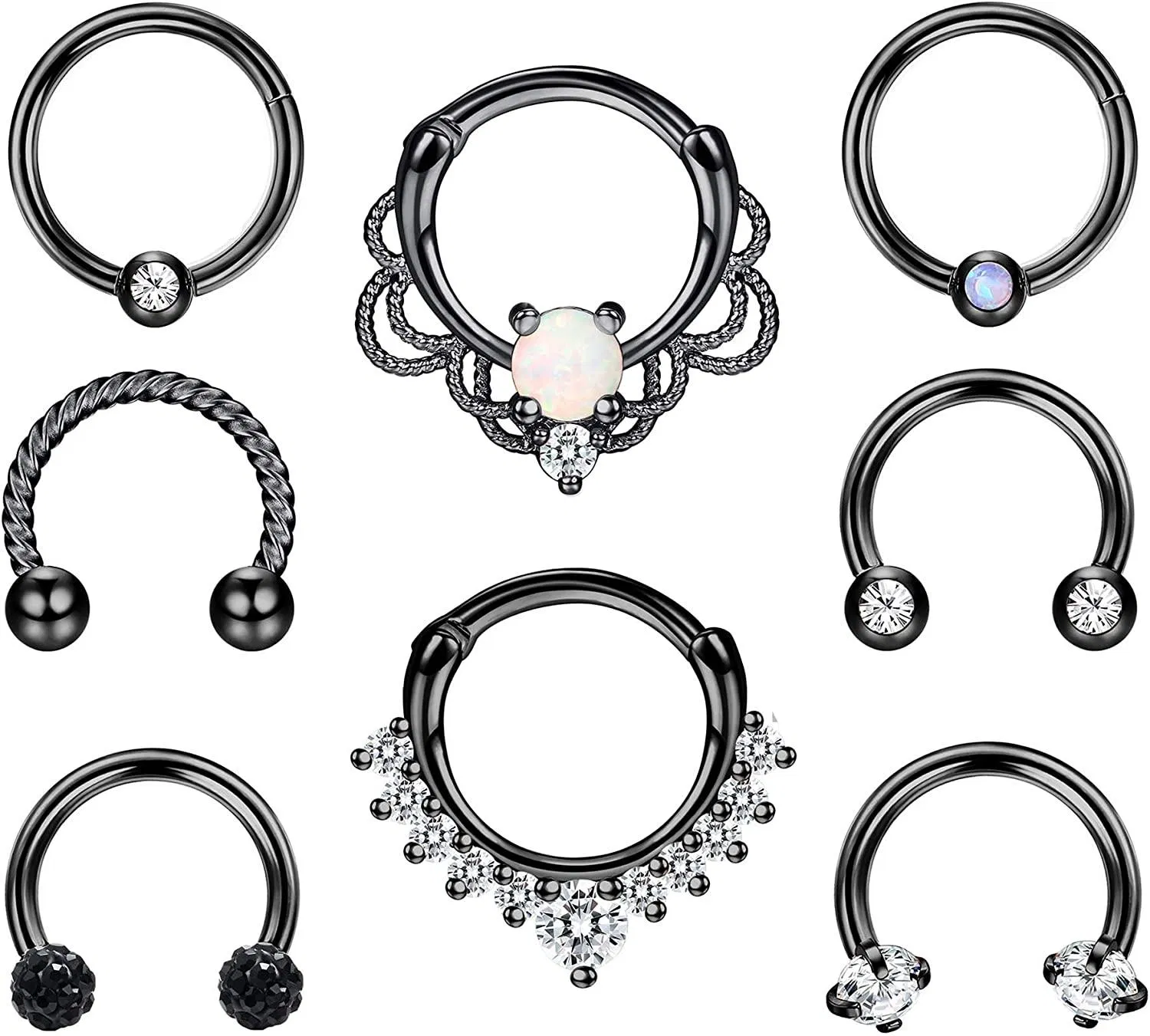 Septum Ringe 16G Edelstahl Septum Clicker Horseshoe Retainer Knorpel Ohrringe Hoop Daith Rook Helix Tragus Septum Piercing Jewelly