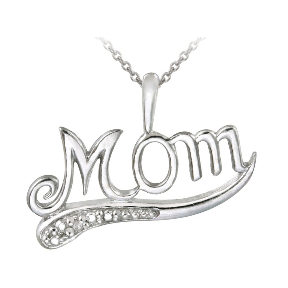 Sterling Silber Diamant Accent Mom Anhänger, 18