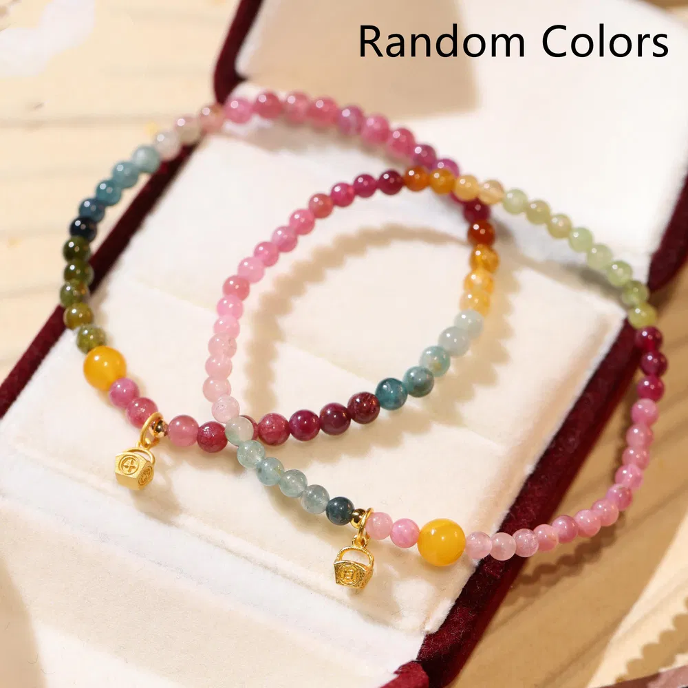 Single-Loop Tourmalin Charm Armband mit Nissin Charm