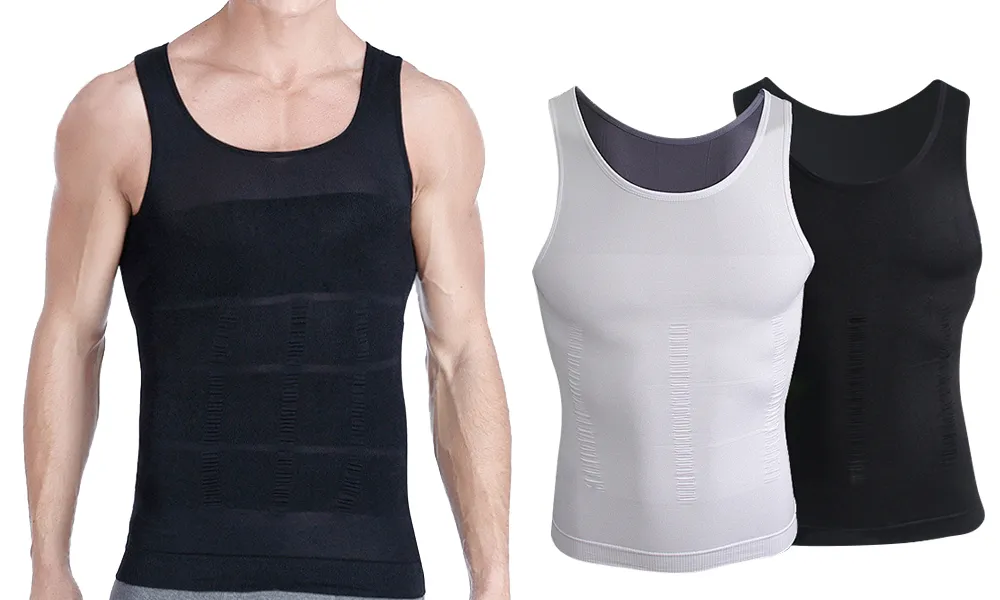 Männer Slimming Vest Body Tank Shaper Kompressionshemd Ärmellos