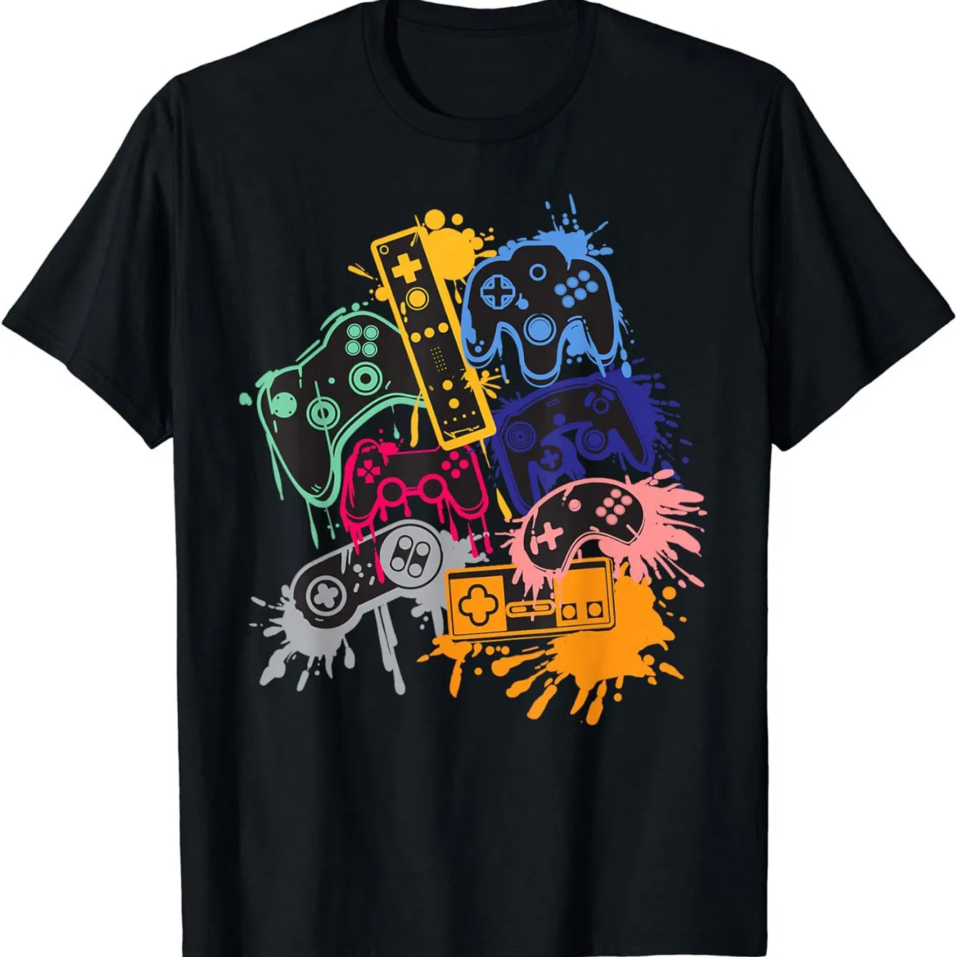 Männer modisches Sommer-Kurzärme Sport-T - Shirt, bequem und vielfältig, mit einem Spiel-Konsole - Druck-Design auf dem Kragen