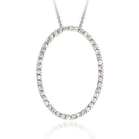 Sterling Silber CZ Oval Eternity Slide Anhänger