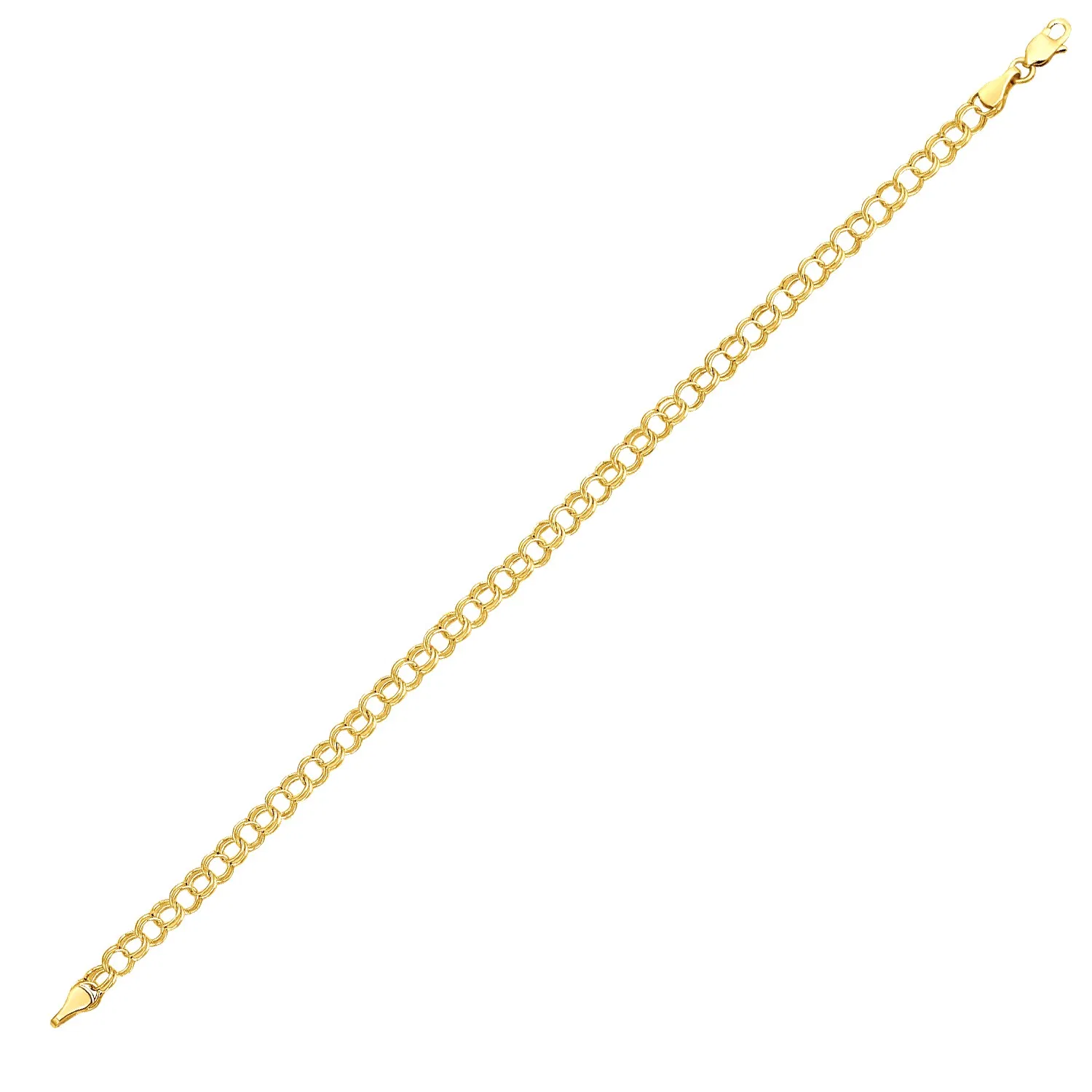 Round Link Charm Armband in 10 Karat gelbem Gold