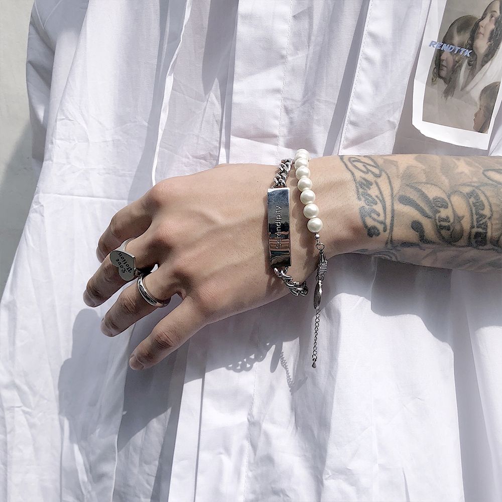 Unser Lady Medal Perle verstellbares Kettenarmband für Männer und Frauen