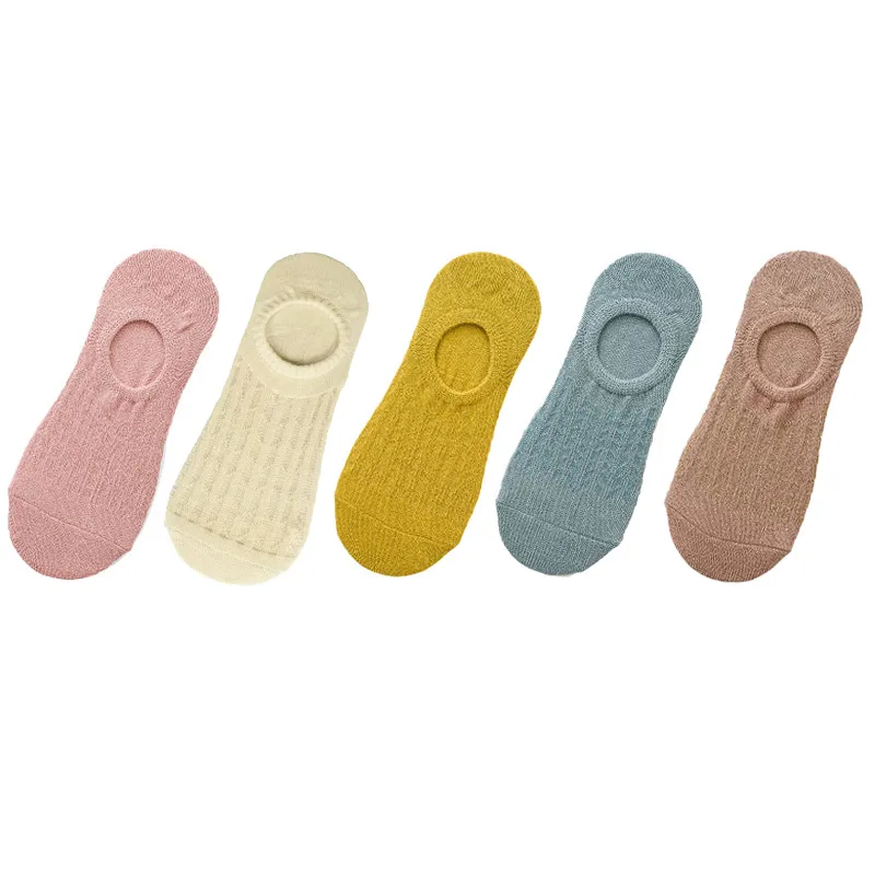 Unsichtbare Frauen Boot Socken Sommer Silikon rutschfreies Knöchel niedrig weiblicher Baumwolle dünne Show atmungsaktive Socken Chaussette 5 Paar