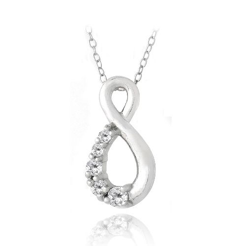 Sterling Silber 2 / 5ct Weiß Topaz Infinity Journey Halskette