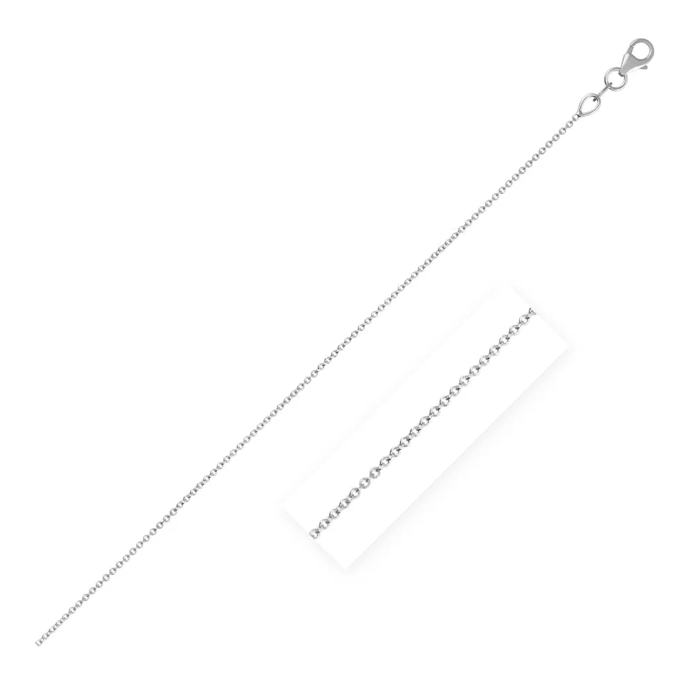 Doppel erweiterbarer Kabelkette in 14 Karat Weißgold (1.0 mm)