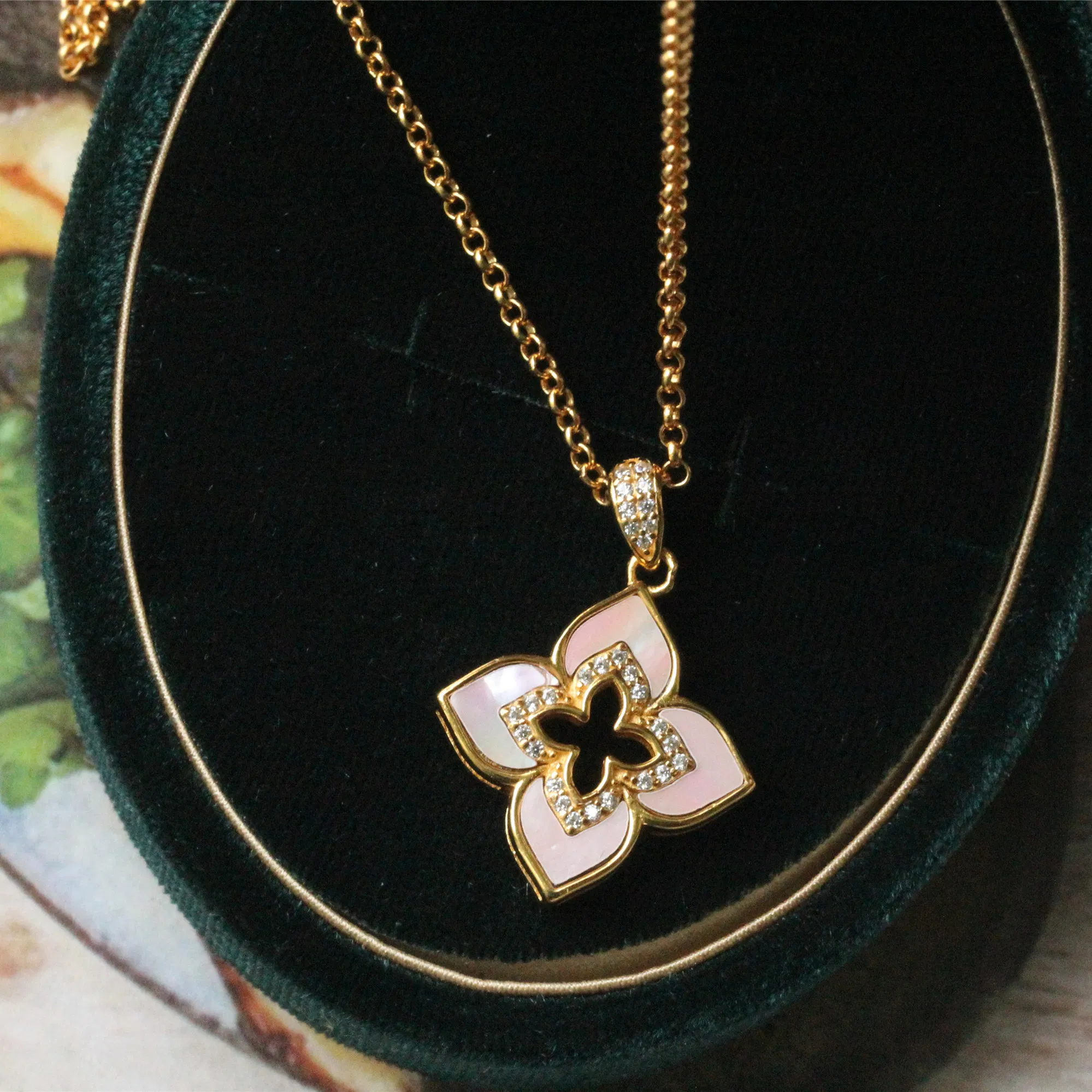 925 Sterling Silber vergoldete klassische Vier-Blatt Clover Ohrringe