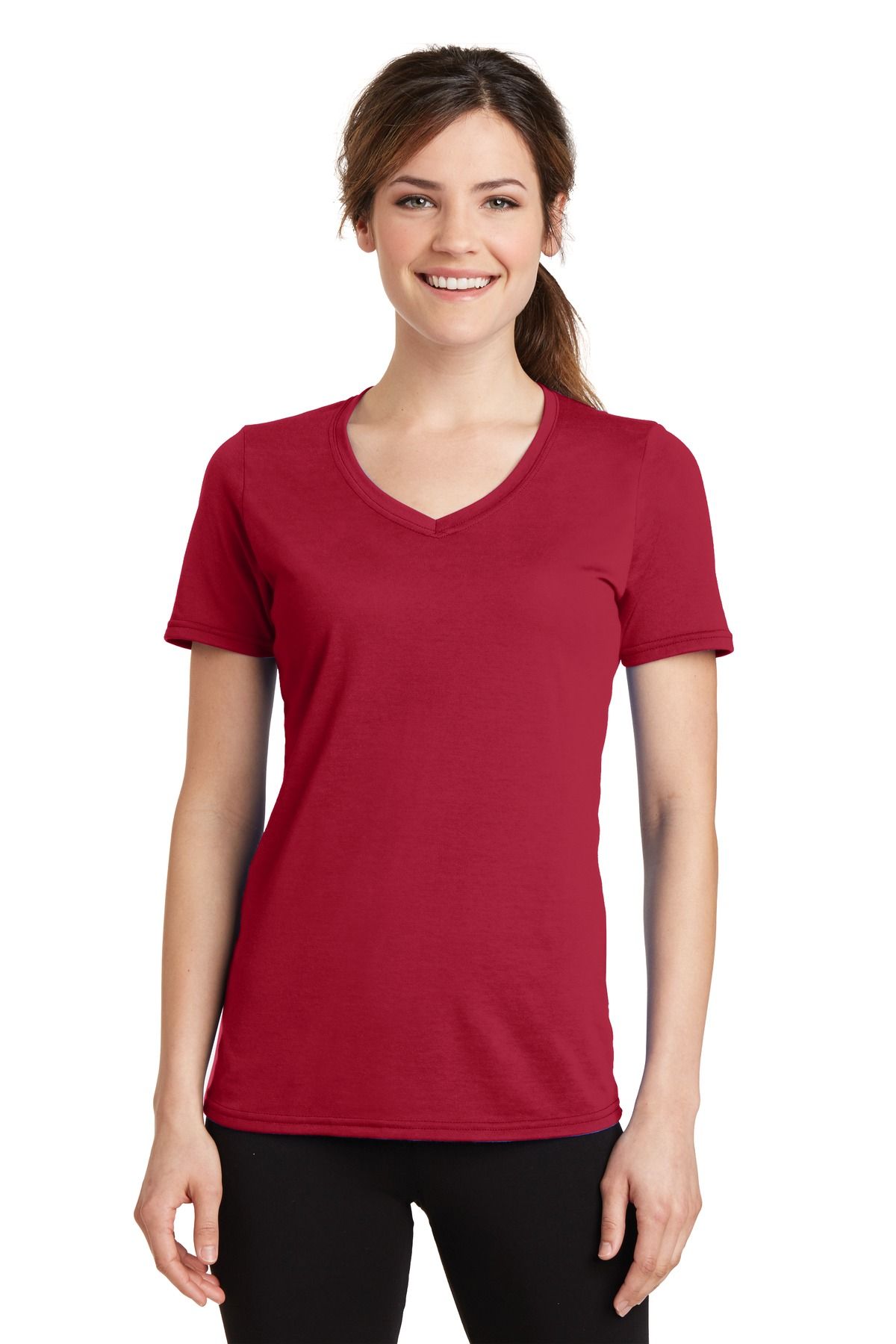 Port & Company Damen Performance Blend V-Neck Tee LPC381V