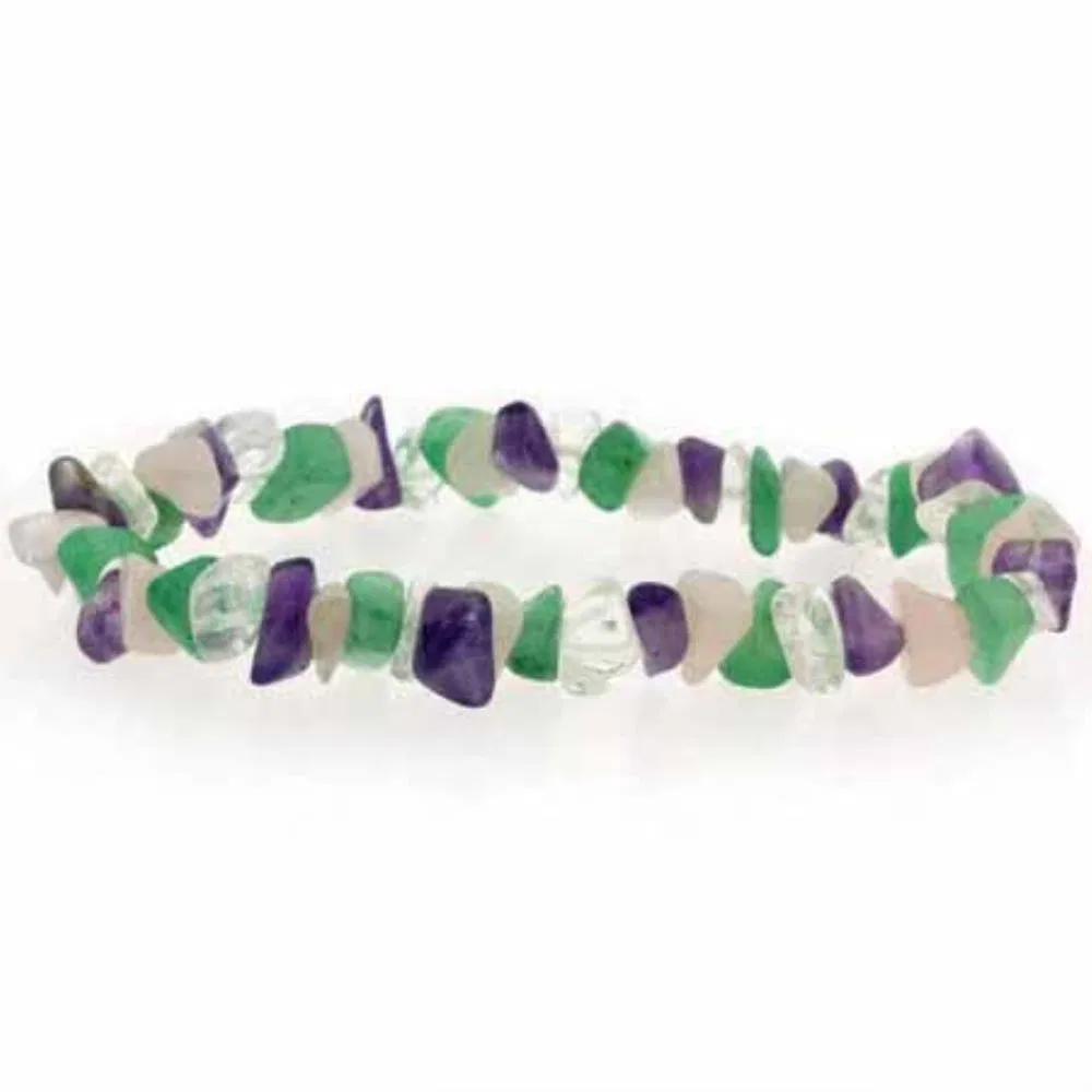 Echtes Amethyst, Aventurin, Rose Quarz und Crystal Chip Armband
