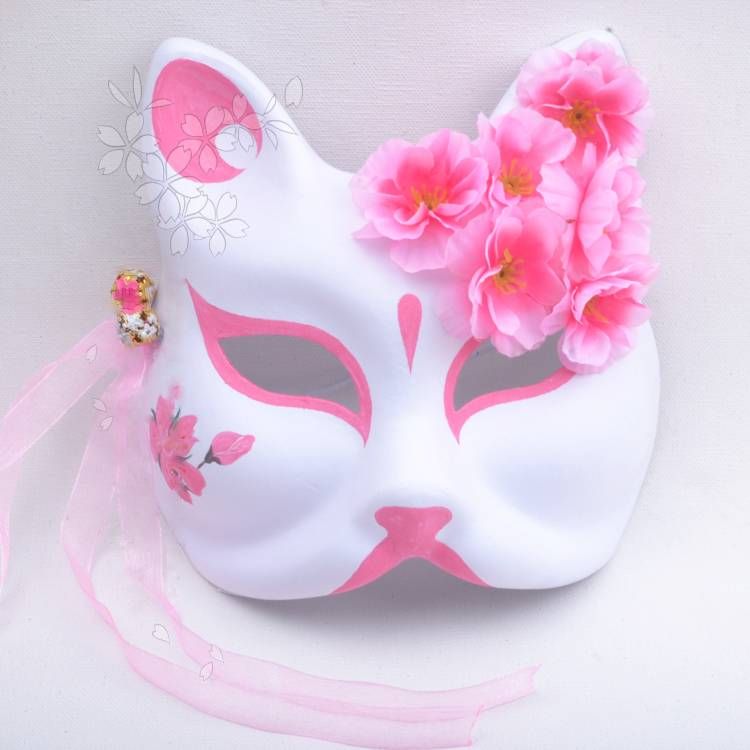 Custom Antique Hanfu Fox Cat Mask Handgemalt Anime