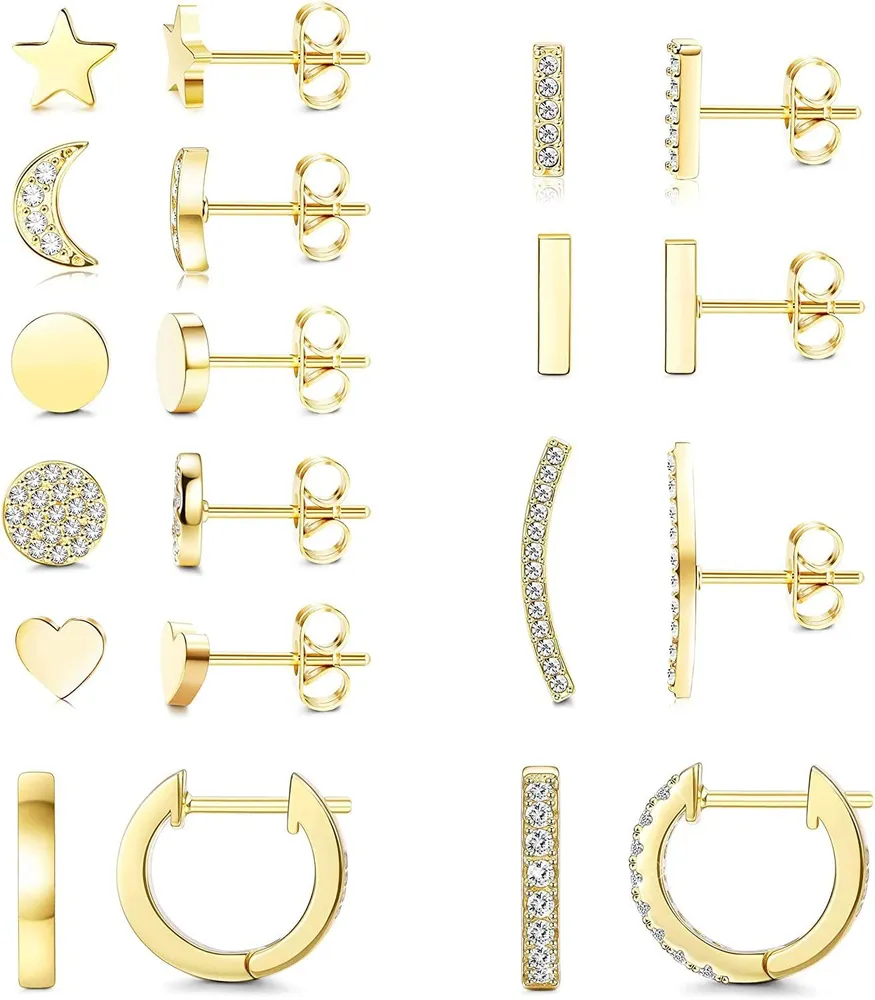 Ohrringe für mehrere Piercing Stud Ohrringe Set chirurgische Ohrringe für Frauen