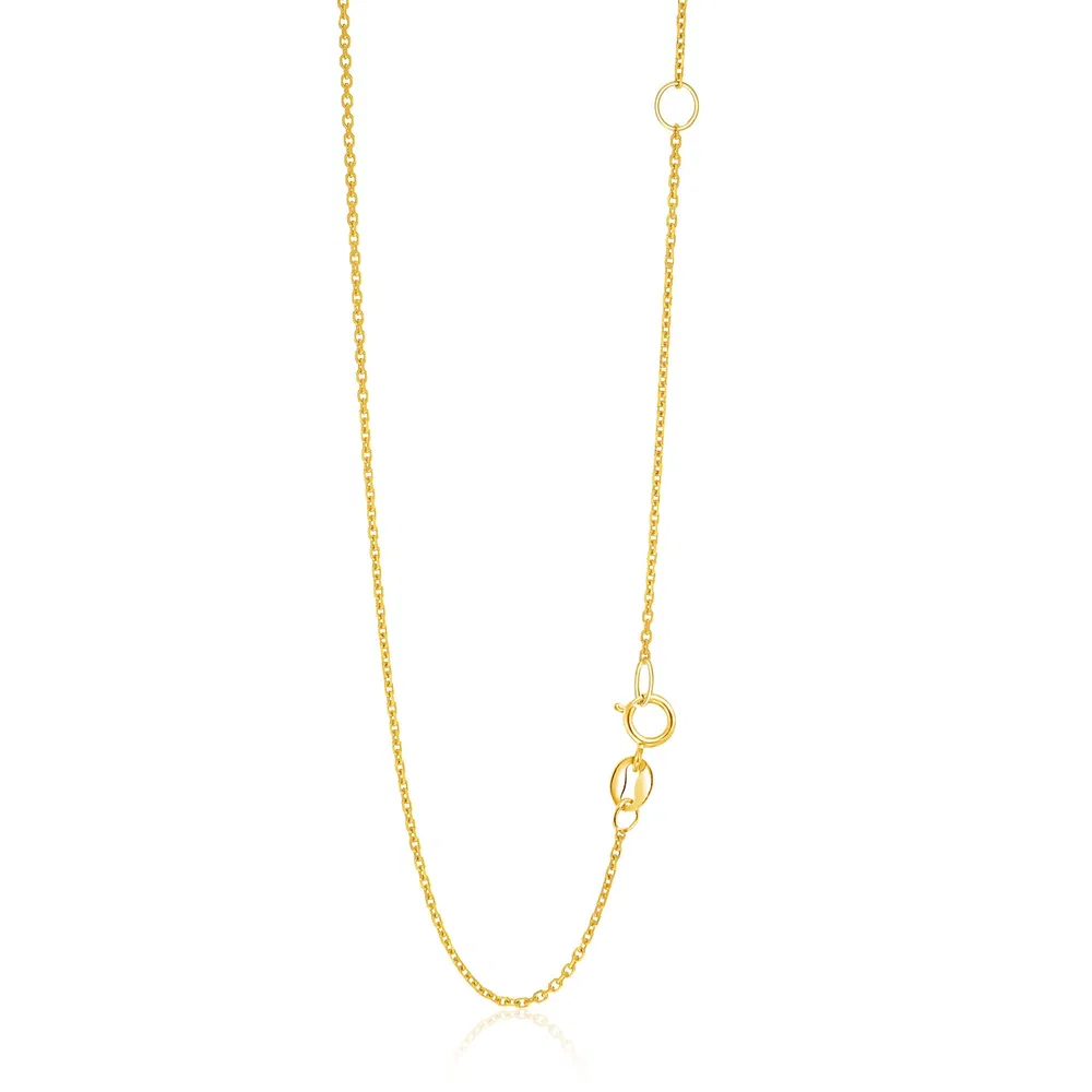 14 Karat Gelbgold verstellbare Kabelkette 1.1mm