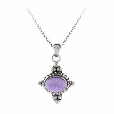 Sterling Silber Bali Beaded Echt Amethyst Stein Ost West Anhänger