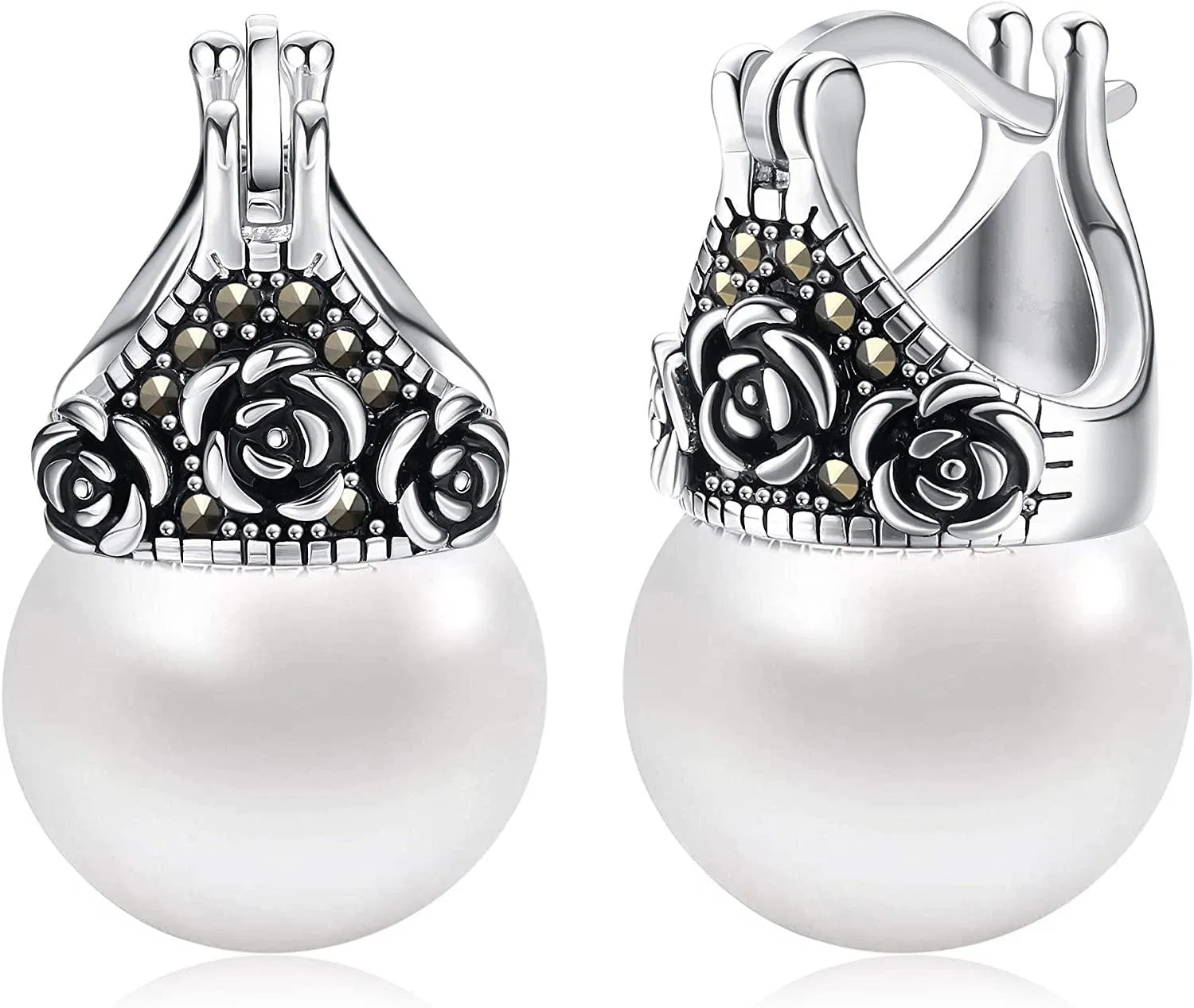 925 Sterling Pearl Ohrringe für Frauen Valentinstag Geburtstag Frauen Geschenk simuliert Shell Pearl Drop Ohrringe