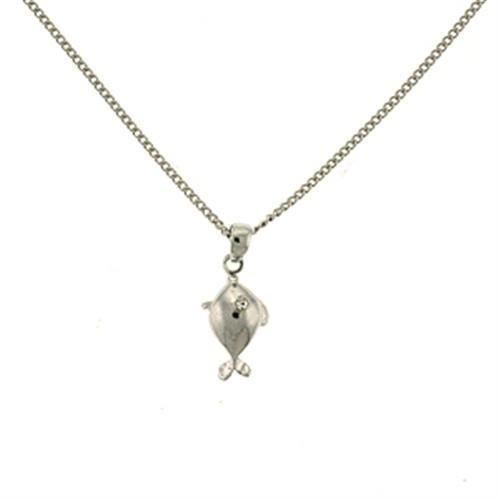 LOA431 Rhodium-Messing - Halskette mit Top-Grade - Kristall in Clear