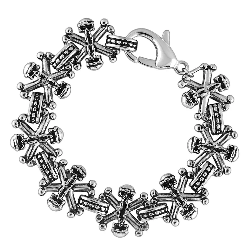 TK576 - Hoch poliertes (ohne Verzinkung) Edelstahl-Armband ohne Stein