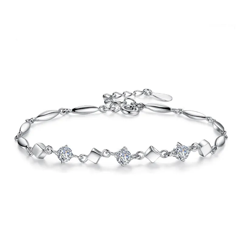 Sterling Silber Armband mit Diamanten Zirkonia Steine Damen